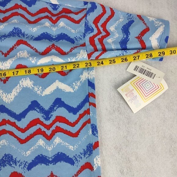 Lularoe Irma Blue, White, Red Top Size XS (NWT) - Picture 8 of 10